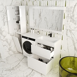 Style Line Тумба с раковиной Даллас 130 Люкс R, белая – фотография-10